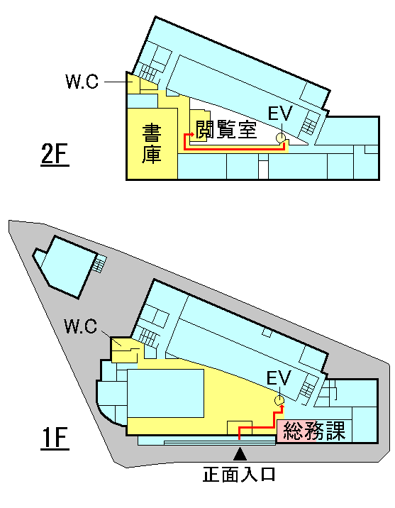 閲覧室への案内図